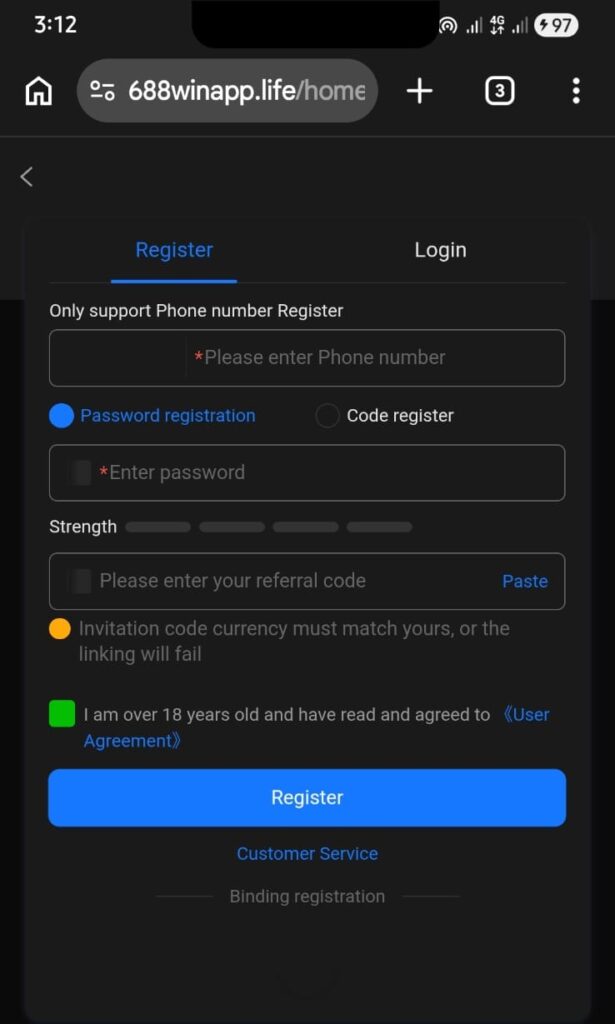 688Win Register Pakistan